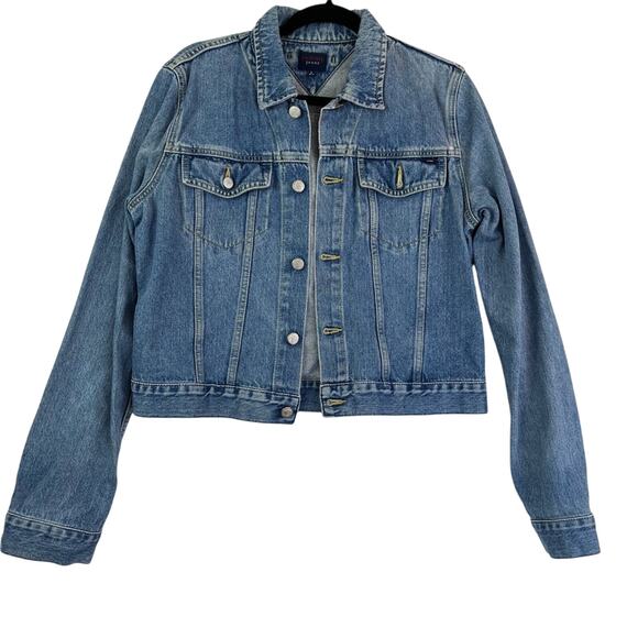 Tommy Jeans Jacket Large Ginny trucker Long Sleeve Full Button Up Vintage 90s - Picture 1 of 15